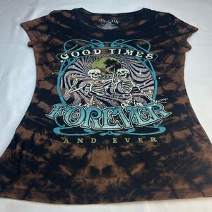 Wound Up Black and Brown Tie-Dye Tee